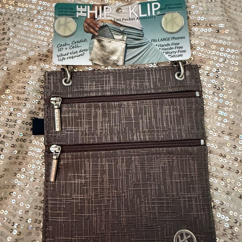 The Hip Klip Brown Bag. Clips to Your Pants or Shorts